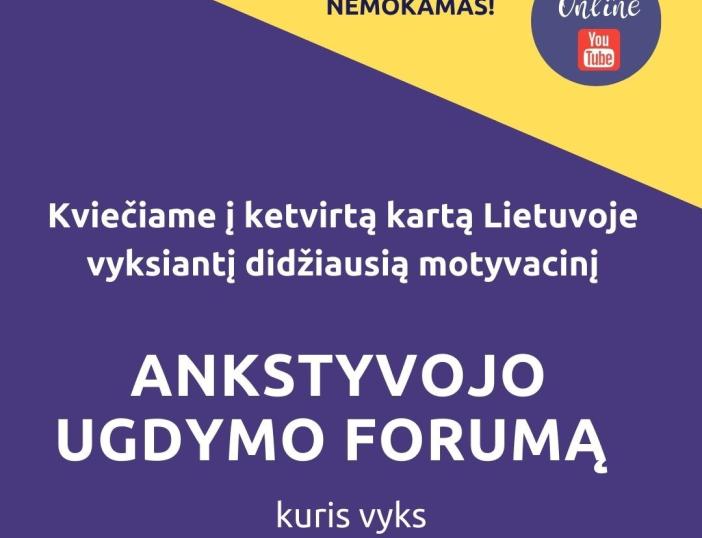 Kviečiame registruotis į ankstyvojo ugdymo forumą