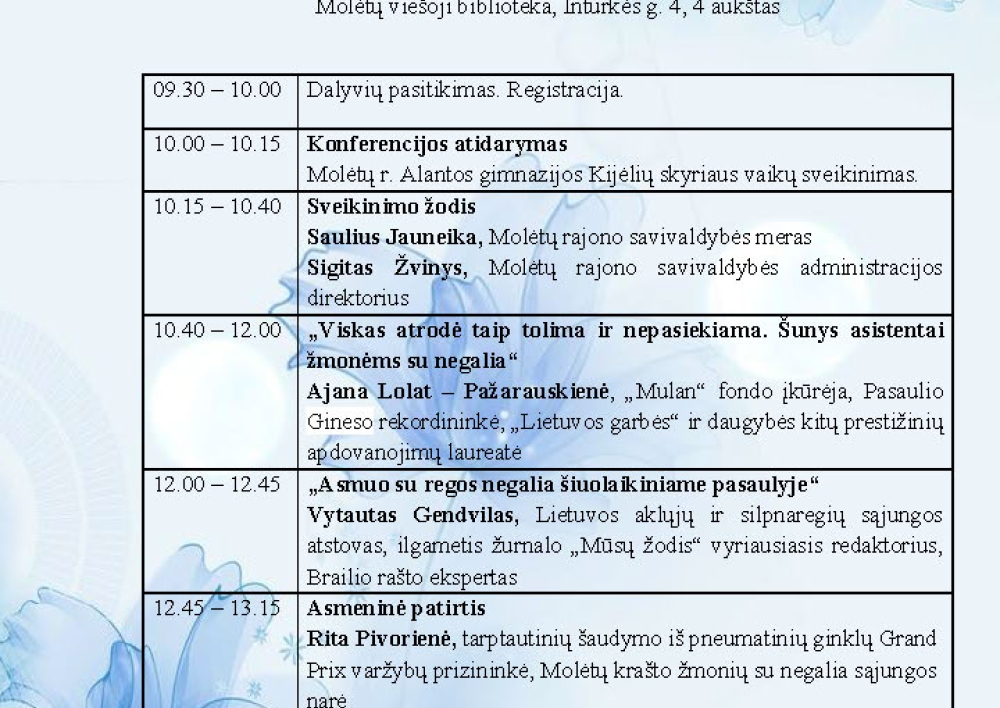 Socialinės paramos skyrius kviečia į konferenciją "Ar žinai, kiek gali?"