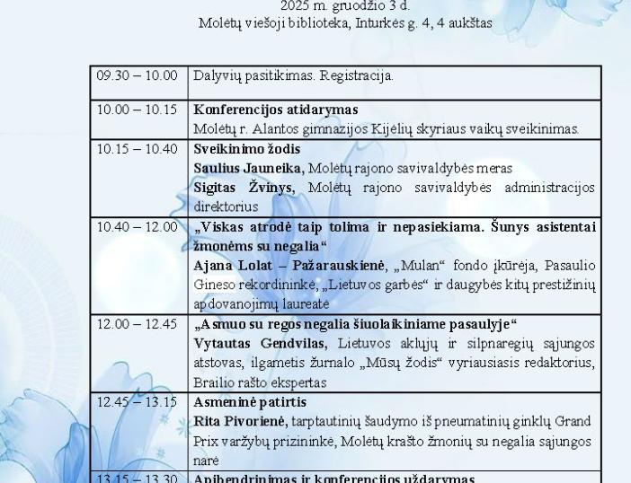 Socialinės paramos skyrius kviečia į konferenciją "Ar žinai, kiek gali?"