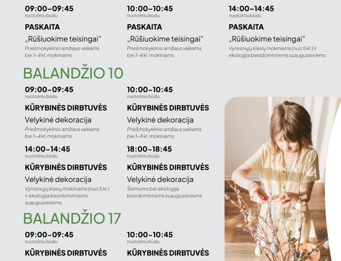 Kviečiame prisijungti prie nuotolinių edukacijų ciklo „Žaliasis raštingumas“