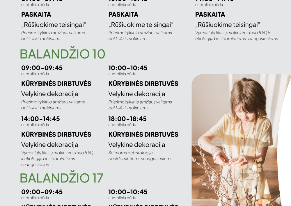 Kviečiame prisijungti prie nuotolinių edukacijų ciklo „Žaliasis raštingumas“