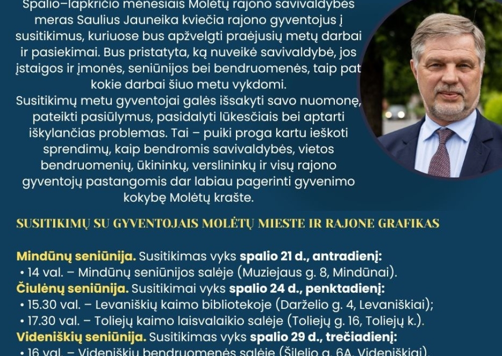 Meras tęsia susitikimus su Molėtų rajono gyventojais