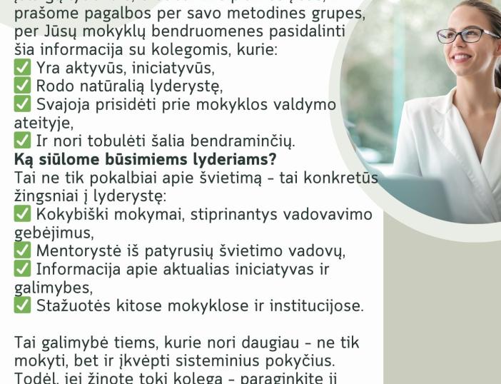 Buriamas neformalus Švietimo lyderių klubas