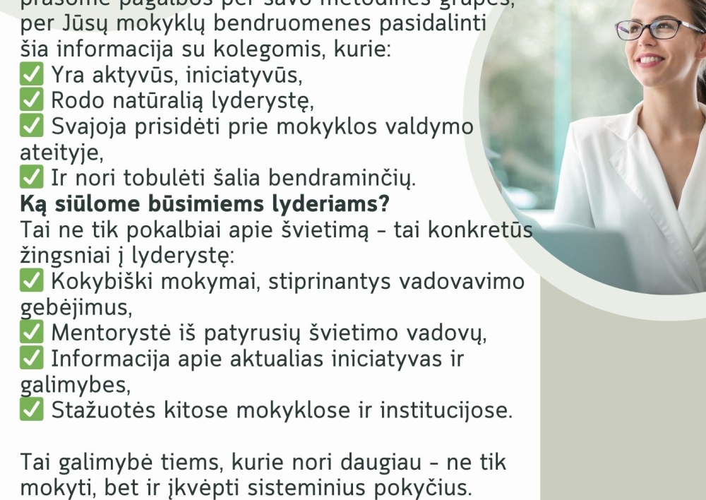 Buriamas neformalus Švietimo lyderių klubas