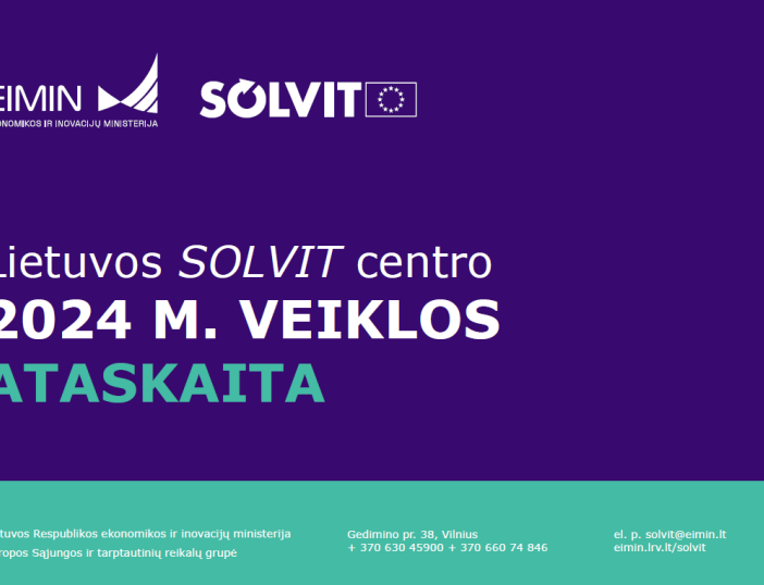 Ekonomikos ir inovacijų ministerija kviečia susipažinti su Lietuvos SOLVIT centro 2024 metų veiklos ataskaita