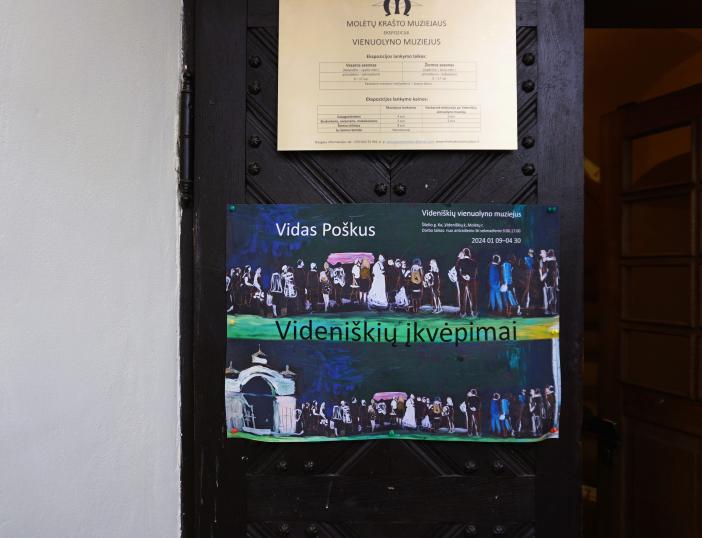 Videniškių vienuolyno muziejuje pristatyta nauja ekspozicija ir Vido Poškaus paroda