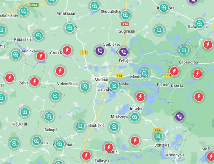 Vėjai ir lietus Molėtų rajone vertė medžius, be elektros laikinai liko per 4000 ESO klientų