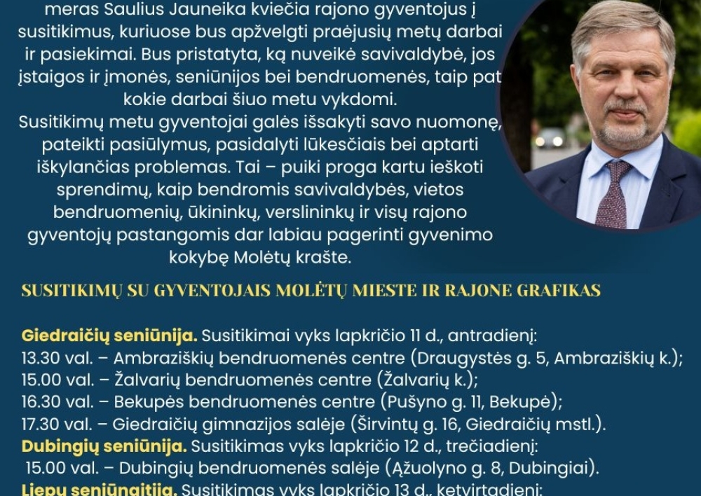 Meras tęsia susitikimus su Molėtų rajono gyventojais