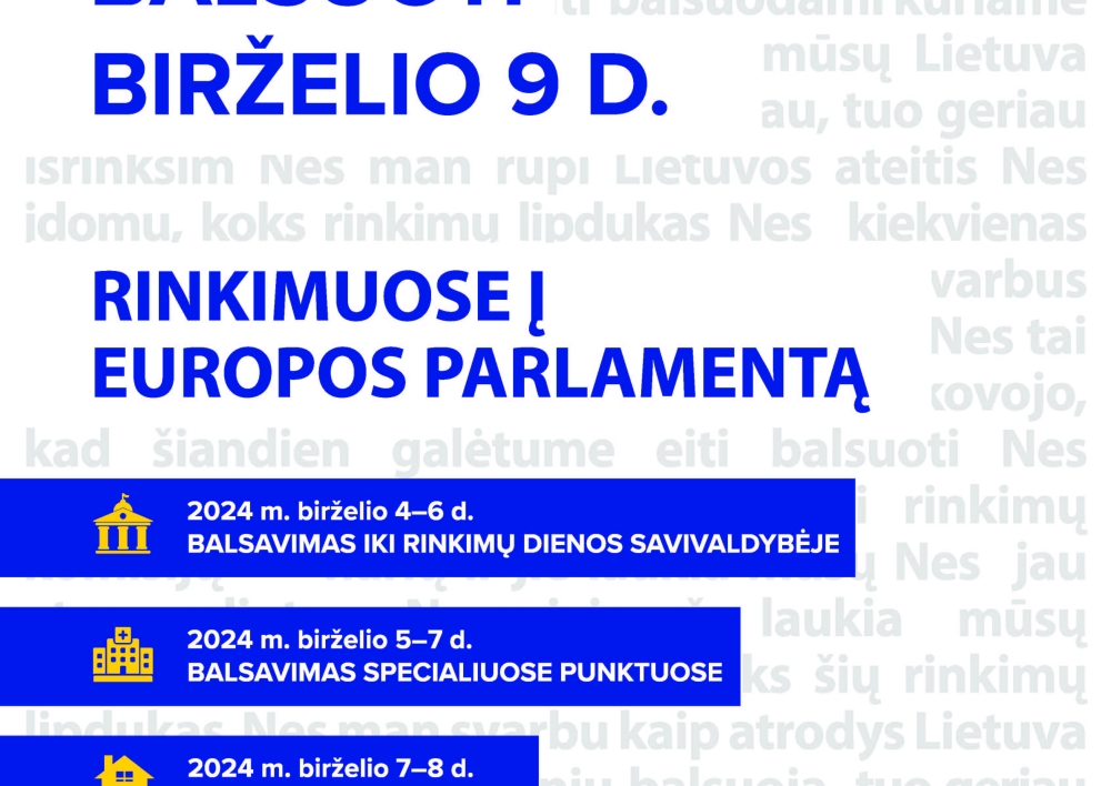 Birželio 9 d. vyks rinkimai į Europos Parlamentą