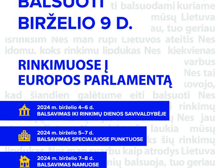 Birželio 9 d. vyks rinkimai į Europos Parlamentą