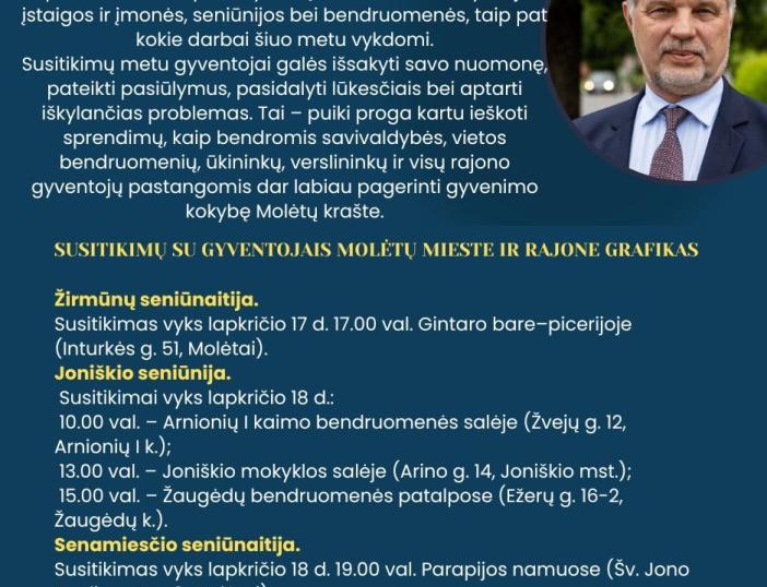 Meras tęsia susitikimus su Molėtų rajono gyventojais