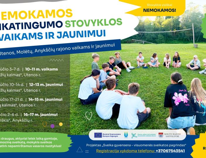 Nemokamos sveikatingumo stovyklos vaikams ir jaunimui