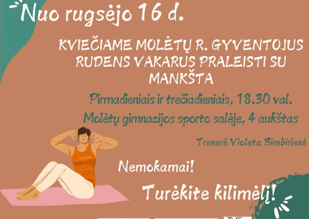 Kviečiame Molėtų rajono gyventojus rudens vakarus praleisti su mankšta