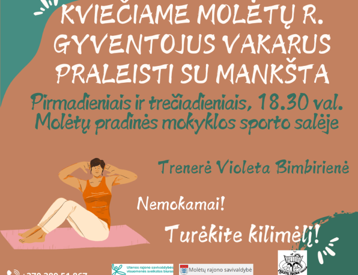 Kviečiame Molėtų rajono gyventojus į nemokamas mankštas