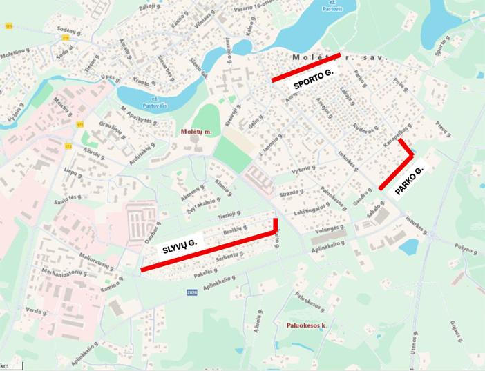 Liepą bus pradėtas Molėtų miesto Parko, Sporto ir Slyvų gatvių remontas. Ką reikia žinoti gyventojams