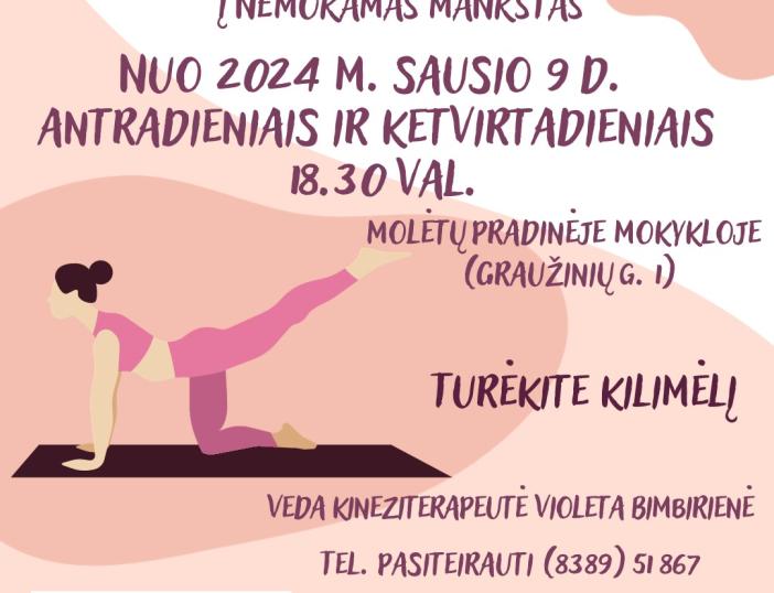 Nuo sausio 9 d. kviečiame į nemokamas mankštas