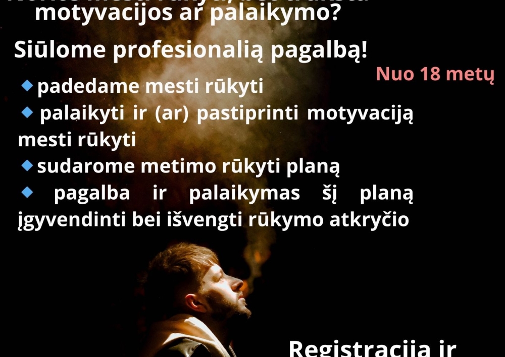 Molėtų rajono gyventojai kviečiami pasinaudoti metimo rūkyti pagalbos paslaugomis