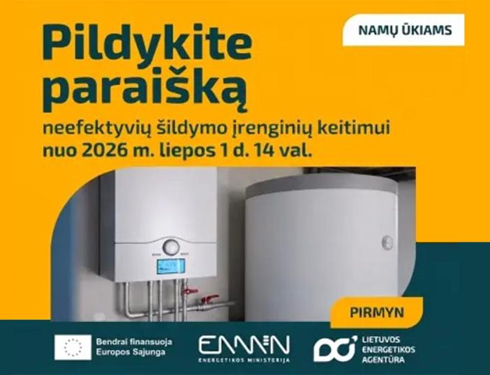 Informacija gyventojams dėl taršių katilų keitimo nuo liepos 1 d.
