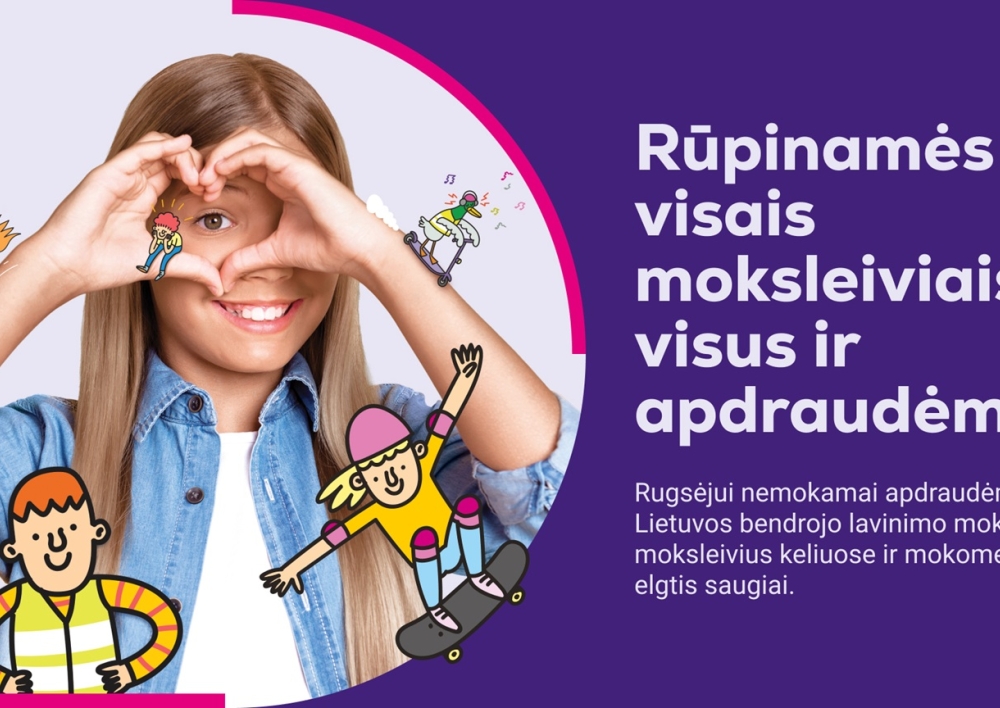 „Lietuvos draudimo“ akcija „Apsaugok mane“: rugsėjį Molėtų rajone vėl bus apdrausti visi moksleiviai