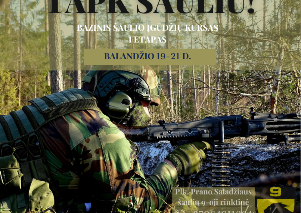 Utenos apskrityje renkami kandidatai, norintys tapti šauliais