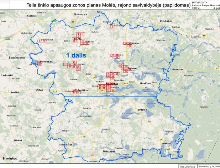 Telia Lietuva parengė papildomą ryšių tinklo apsaugos zonų Molėtų rajone planą