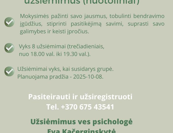 Molėtų rajono gyventojai kviečiami registruotis į savęs pažinimo grupinius užsiėmimus