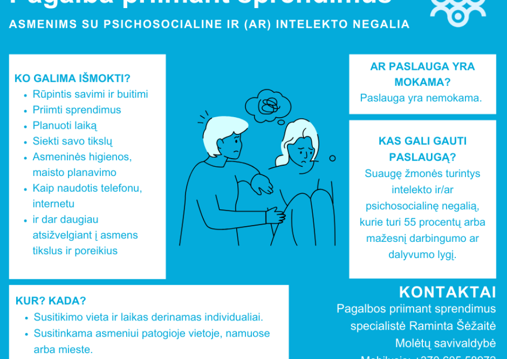 Molėtuose - nauja paslauga asmenims su psichosocialine ar intelekto negalia