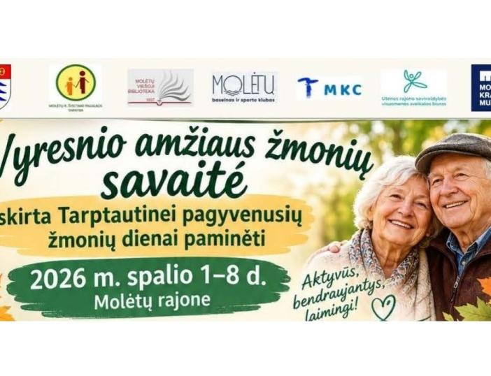 Vyresnio amžiaus žmonių savaitė Molėtų rajone: renginių programa